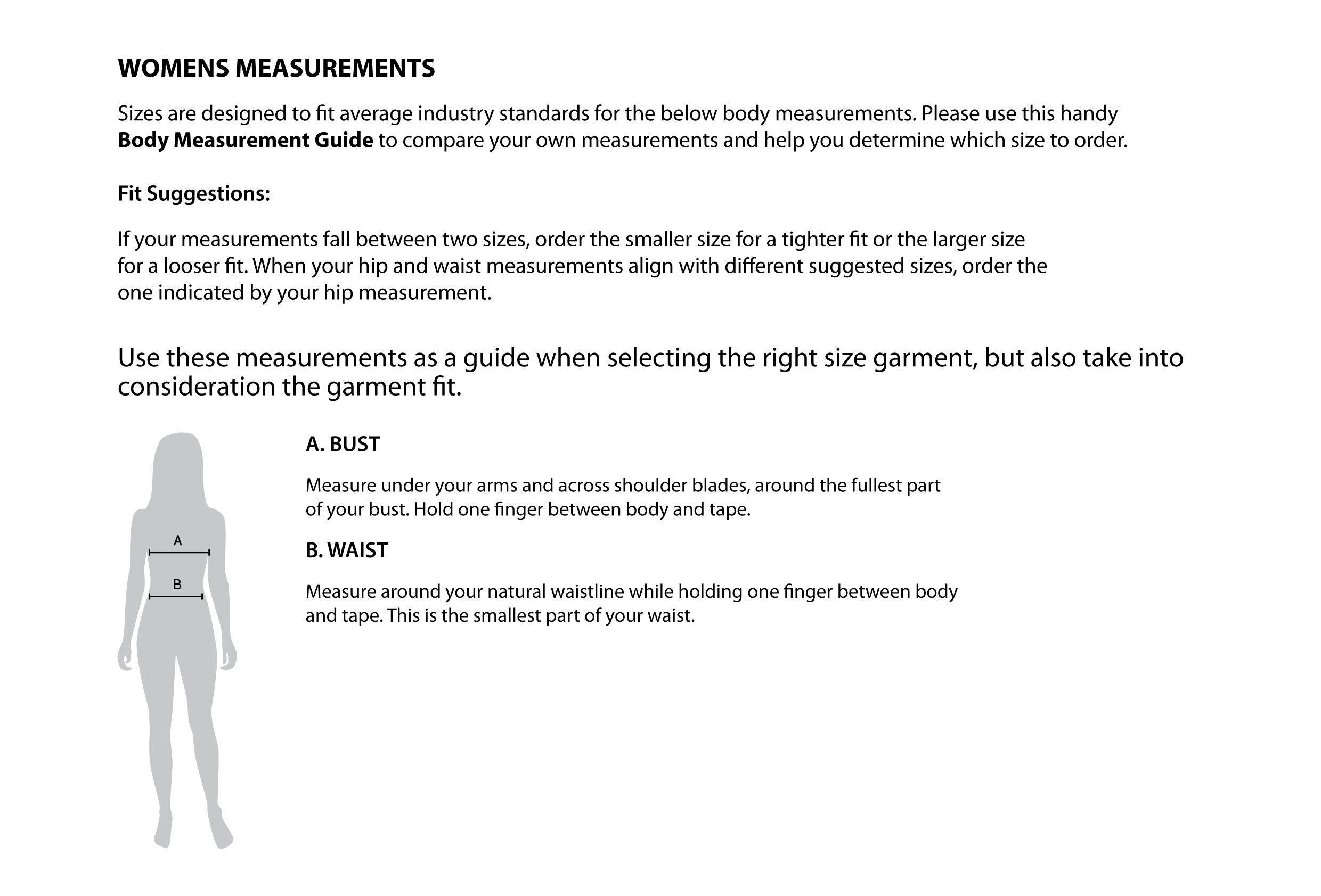 Womens Size Guide